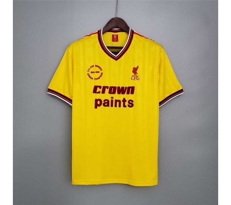 Liverpool 85/86 Away Yellow Soccer Jersey